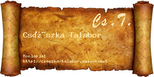 Császka Talabor névjegykártya